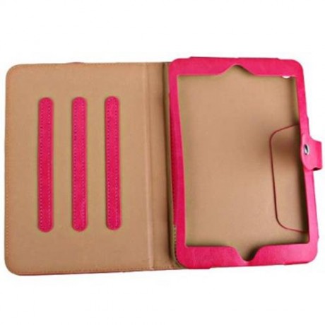 NEW STYLE PURE COLOR DESIGN FOLDING PU STAND LEATHER CASE FOR IPAD MINI - WHITE (PEACH)