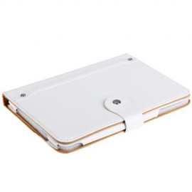 NEW STYLE PURE COLOR DESIGN FOLDING PU STAND LEATHER CASE FOR IPAD MINI - WHITE (WHITE)