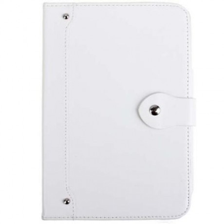 NEW STYLE PURE COLOR DESIGN FOLDING PU STAND LEATHER CASE FOR IPAD MINI - WHITE (WHITE)