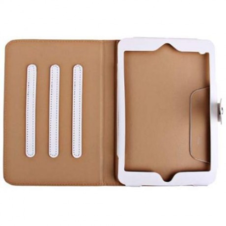 NEW STYLE PURE COLOR DESIGN FOLDING PU STAND LEATHER CASE FOR IPAD MINI - WHITE (WHITE)