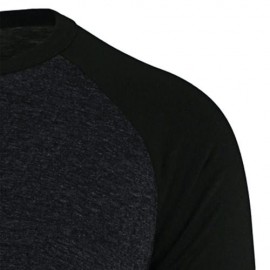CREW NECK PANEL HALF RAGLAN SLEEVE T-SHIRT (DEEP GRAY)