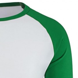 CREW NECK PANEL HALF RAGLAN SLEEVE T-SHIRT (WHITE AND GREEN)