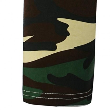CREW NECK CAMOUFLAGE PANEL HALF RAGLAN SLEEVE T-SHIRT (BLACK)