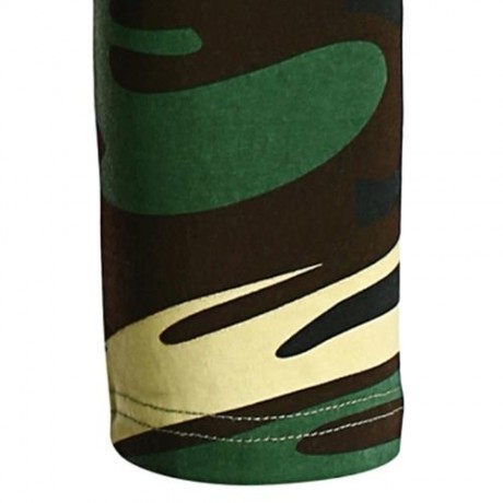 CREW NECK CAMOUFLAGE PANEL HALF RAGLAN SLEEVE T-SHIRT (ARMY GREEN)