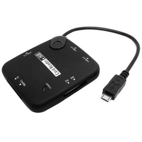 CY GT-037 4 PORTS MICRO USB HUB SD / TF / MS / M2 CARD READER FOR SAMSUNG GALAXY S2 I9100/