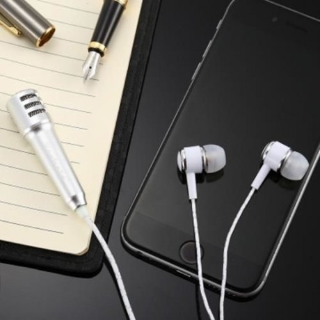 YESHOLD WIRED STEREO HIFI EARPHONES WITH MINI MIC FOR KARAOKE (SILVER)