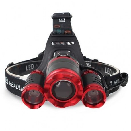 Shengfeihuo LED Hard Light Zoom Rechargeable Miner Light (RED)