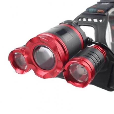 Shengfeihuo LED Hard Light Zoom Rechargeable Miner Light (RED)
