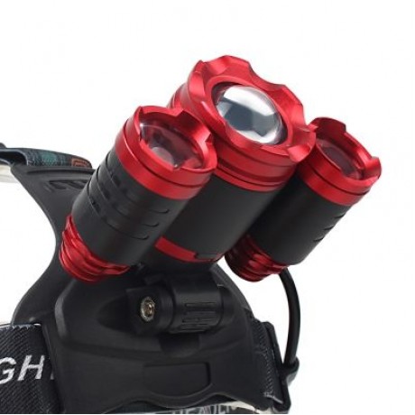 Shengfeihuo LED Hard Light Zoom Rechargeable Miner Light (RED)