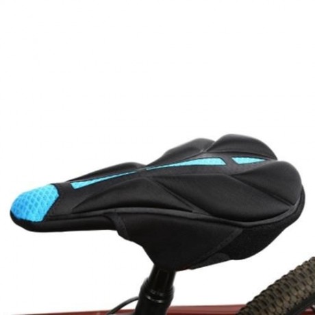 COOLCHANGE BREATHABLE BIKE CYCLING SADDLE SEAT CUSHION COVER (BLUE AND BLACK)
