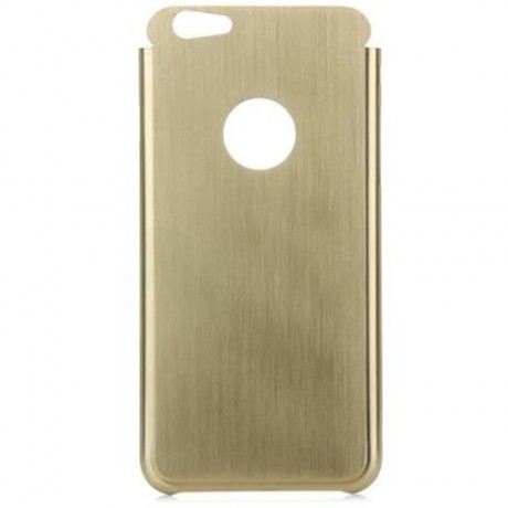 BRUSHED BACK COVER CASE WITH LOGO HOLE DESIGN FOR IPHONE 6 - 4.7 INCHES (GOLDEN)