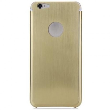BRUSHED BACK COVER CASE WITH LOGO HOLE DESIGN FOR IPHONE 6 - 4.7 INCHES (GOLDEN)