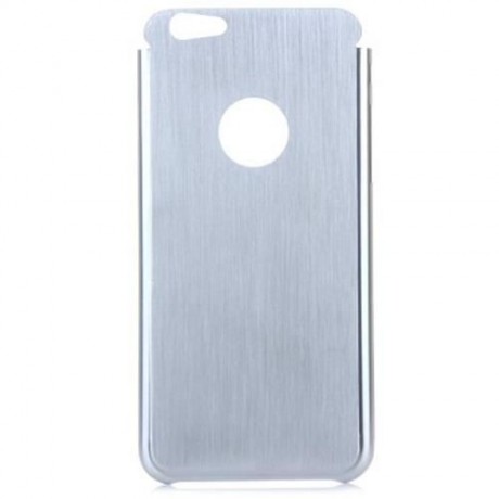 BRUSHED BACK COVER CASE WITH LOGO HOLE DESIGN FOR IPHONE 6 - 4.7 INCHES (SILVER)