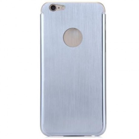 BRUSHED BACK COVER CASE WITH LOGO HOLE DESIGN FOR IPHONE 6 - 4.7 INCHES (SILVER)