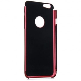BRUSHED BACK COVER CASE WITH LOGO HOLE DESIGN FOR IPHONE 6 - 4.7 INCHES (RED)