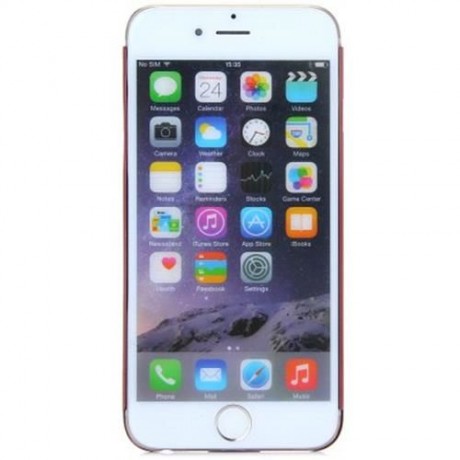 BRUSHED BACK COVER CASE WITH LOGO HOLE DESIGN FOR IPHONE 6 - 4.7 INCHES (RED)