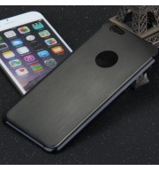 BRUSHED BACK COVER CASE WITH LOGO HOLE DESIGN FOR IPHONE 6 - 4.7 INCHES (BLACK)