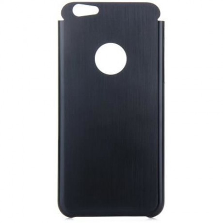 BRUSHED BACK COVER CASE WITH LOGO HOLE DESIGN FOR IPHONE 6 - 4.7 INCHES (BLACK)