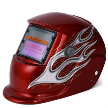 SOLAR ENERGY AUTOMATIC VARIABLE LIGHT ELECTRIC WELDING PROTECTIVE MASK (RED)