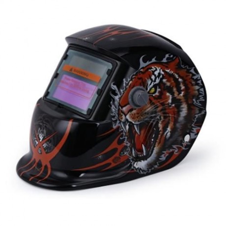 TIGER PATTERN SOLAR POWER AUTO DARKENING WELDING HELMET (BLACK)