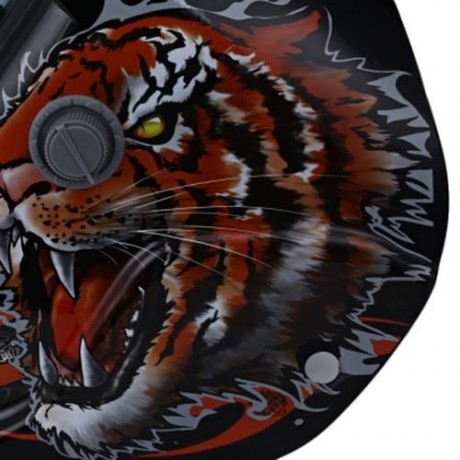TIGER PATTERN SOLAR POWER AUTO DARKENING WELDING HELMET (BLACK)