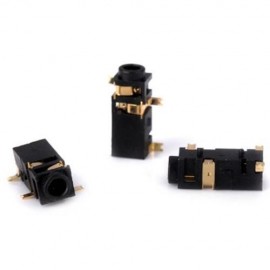 PRACTICAL DIY 2.5MM DC 50V 0.5A 4PIN SMD STEREO AUDIO JACKS - 10PCS (BLACK)