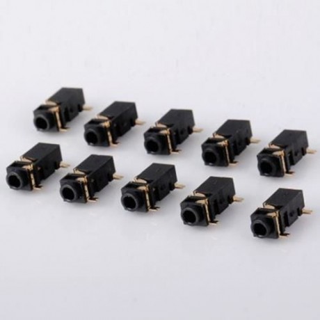 PRACTICAL DIY 2.5MM DC 50V 0.5A 4PIN SMD STEREO AUDIO JACKS - 10PCS (BLACK)