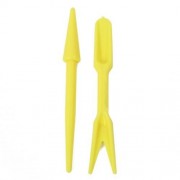 2PCS PLASTIC GARDEN SEEDS TRANSPLANTING PLANTING DIGGING TOOLS (YELLOW)