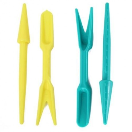 2PCS PLASTIC GARDEN SEEDS TRANSPLANTING PLANTING DIGGING TOOLS (YELLOW)
