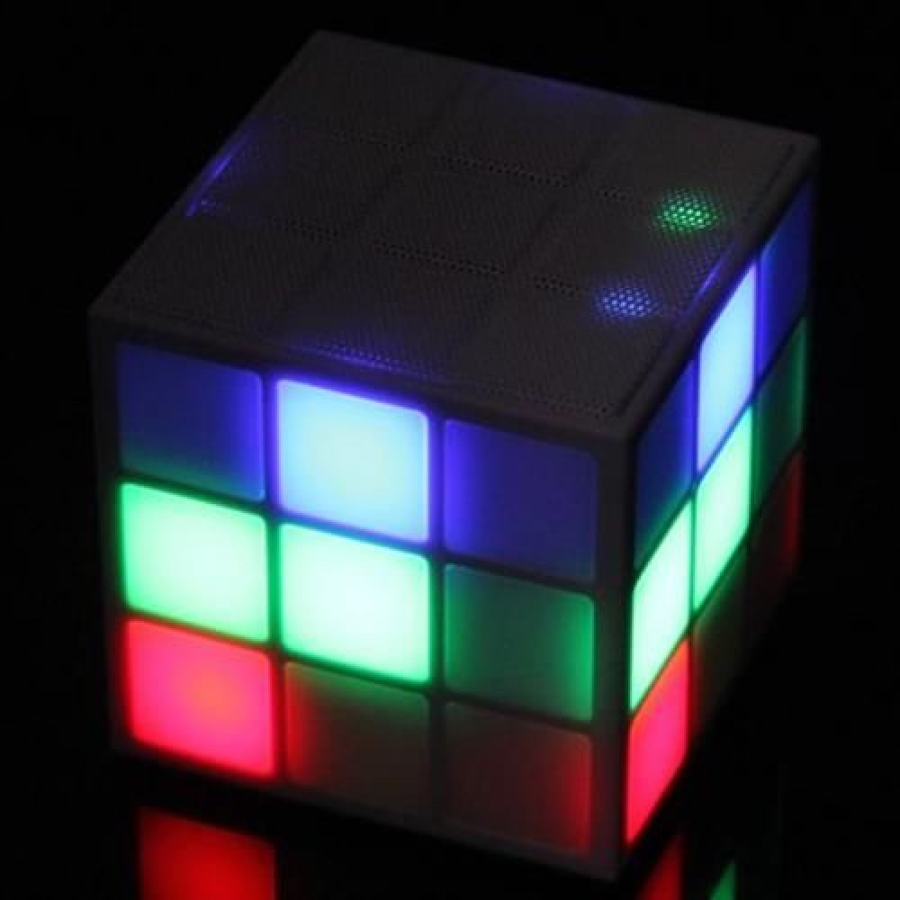 6625 BLUETOOTH 2.1 LED SHINING MUSIC SPEAKER WITH 6 LED LIGHT MODES (WHITE)