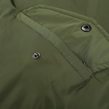BADGE PATCHED ZIP UP BOMBER JACKET (ARMY GREEN)