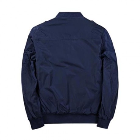 BADGE PATCHED ZIP UP BOMBER JACKET (ARMY GREEN)