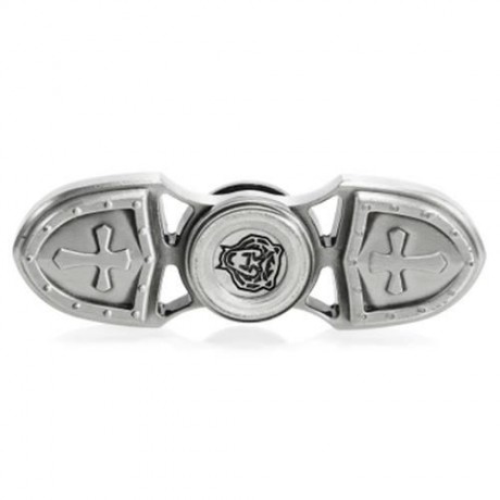 ZINC ALLOY GYRO STYLE STRESS RELIEVER PRESSURE REDUCING TOY FOR OFFICE WORKER (SILVER)