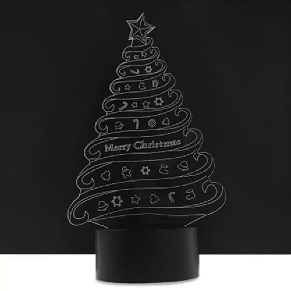 LED COLORFUL CREATIVE CHRISTMAS TREE DESIGN USB 3D NIGHT LIGHT (COLORFUL)
