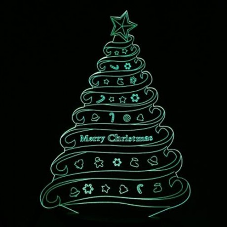 LED COLORFUL CREATIVE CHRISTMAS TREE DESIGN USB 3D NIGHT LIGHT (COLORFUL)