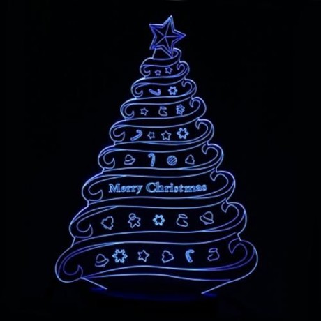 LED COLORFUL CREATIVE CHRISTMAS TREE DESIGN USB 3D NIGHT LIGHT (COLORFUL)