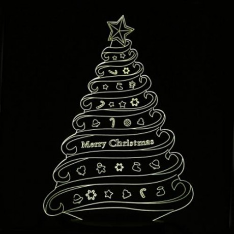 LED COLORFUL CREATIVE CHRISTMAS TREE DESIGN USB 3D NIGHT LIGHT (COLORFUL)
