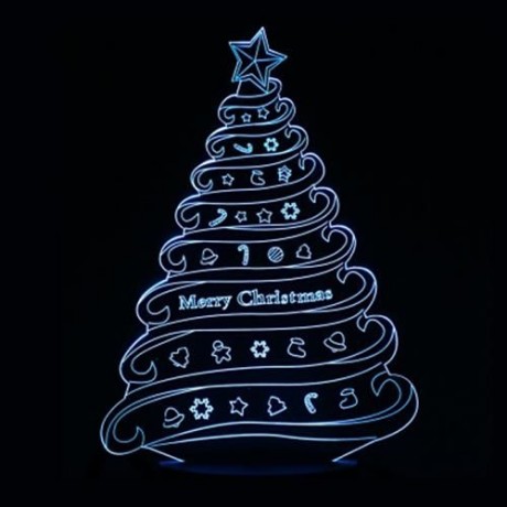 LED COLORFUL CREATIVE CHRISTMAS TREE DESIGN USB 3D NIGHT LIGHT (COLORFUL)