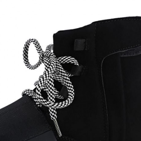 STYLISH PURE COLOR MAGIC TAPE DESIGN MALE DUNK HIGH SNEAKERS (BLACK)