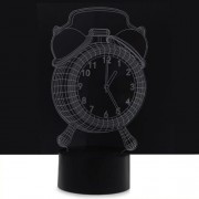 LED COLORFUL CREATIVE ALARM CLOCK DESIGN USB 3D NIGHT LIGHT (COLORFUL)