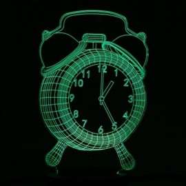 LED COLORFUL CREATIVE ALARM CLOCK DESIGN USB 3D NIGHT LIGHT (COLORFUL)