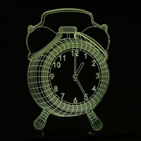 LED COLORFUL CREATIVE ALARM CLOCK DESIGN USB 3D NIGHT LIGHT (COLORFUL)