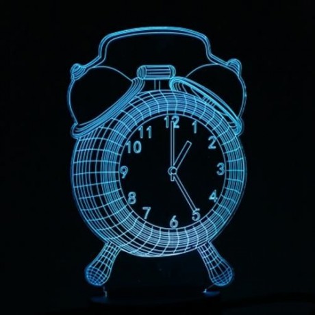LED COLORFUL CREATIVE ALARM CLOCK DESIGN USB 3D NIGHT LIGHT (COLORFUL)