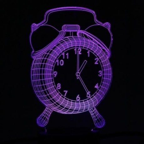 LED COLORFUL CREATIVE ALARM CLOCK DESIGN USB 3D NIGHT LIGHT (COLORFUL)