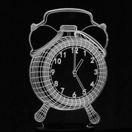 LED COLORFUL CREATIVE ALARM CLOCK DESIGN USB 3D NIGHT LIGHT (COLORFUL)