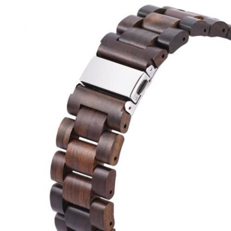 REDEAR SJ1448 - 1 MEN WOMEN WOOD MARBLE DIAL QUARTZ WATCH (EBONY)