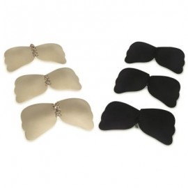 Wings Shape Sexy Lace-up Silicone Invisible Bra (BLACK)