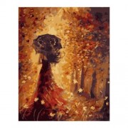 GIRL WITH UMBRELLA DIY DIGITAL OIL HAND PAINTING WALL DECOR (COLORMIX)