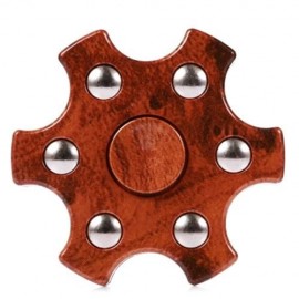 COLORFUL HEXAGON FIDGET SPINNER ADHD STRESS RELIEF TOY RELAXATION GIFT FOR ADULTS (BROWN)
