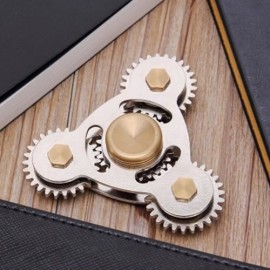 STRESS RELIEF TOY SPINNING TOY GEARS FINGER SPINNER (SILVER)